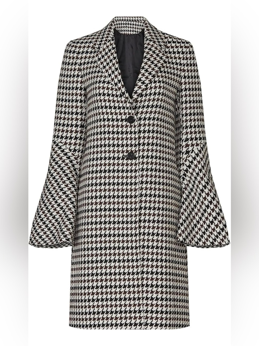 Derek Lam Collective Houndstooth Bell Sleeve Coat | EU 42 / US 10 | Fall-Winter